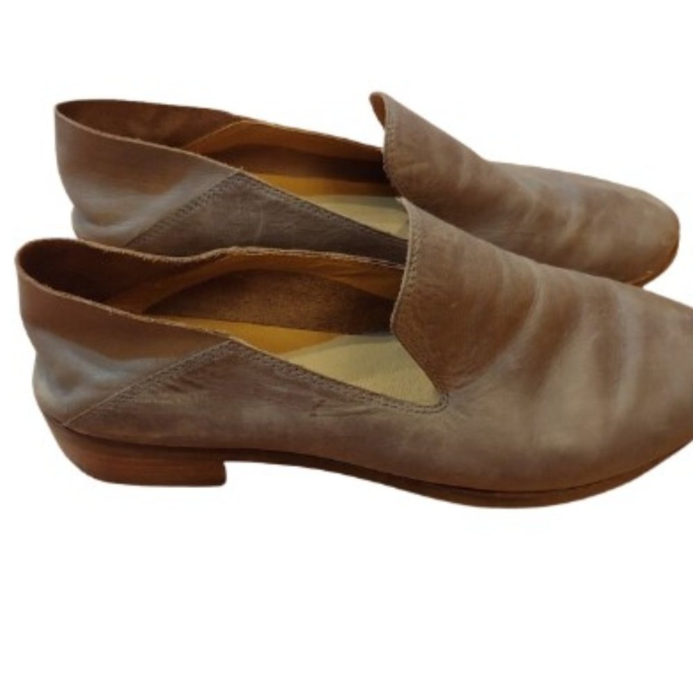 Lucky Brand Cahill Leather Open Grey Slip On Shoes - Picture 3 of 7